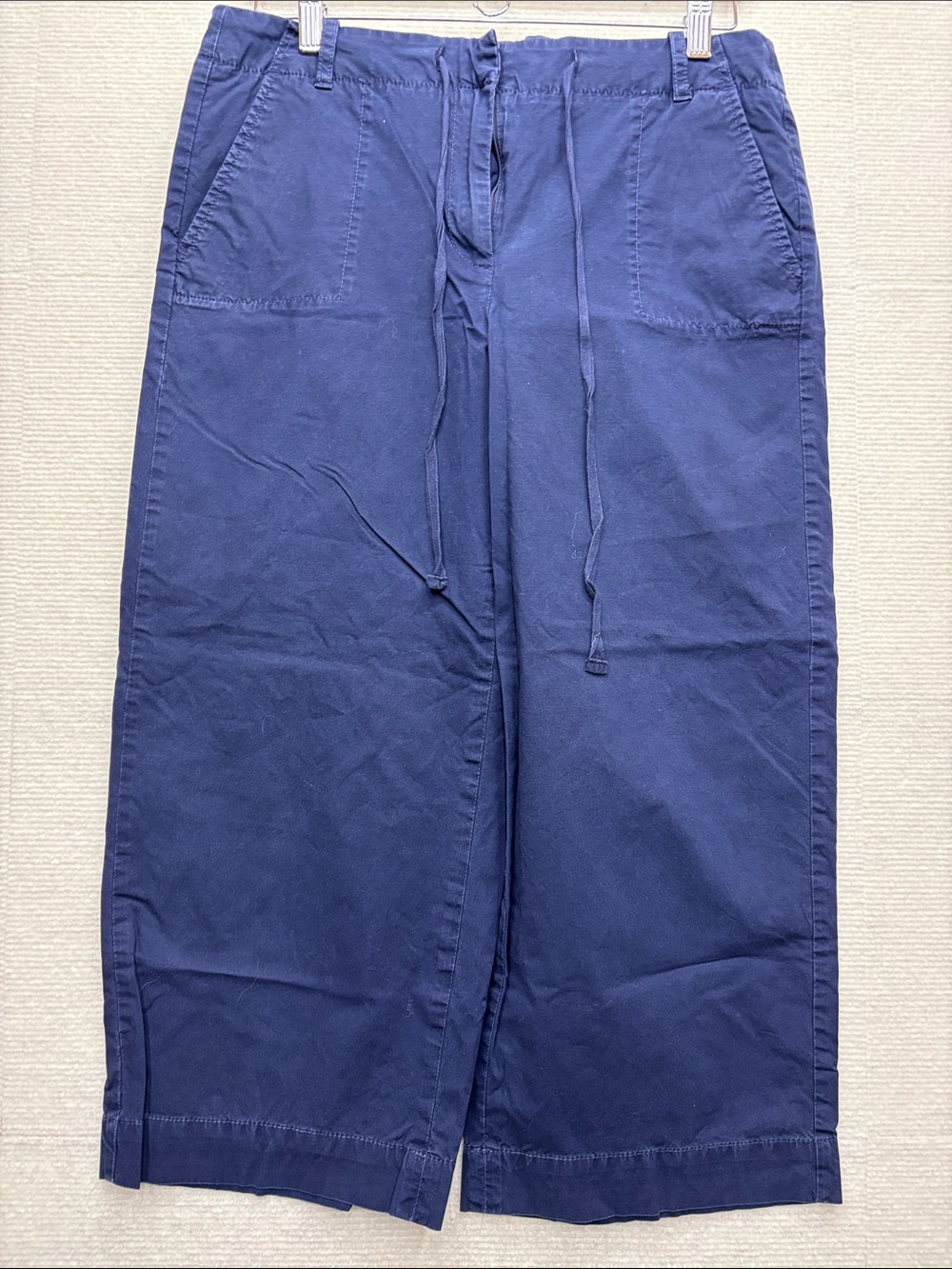 Talbots Navy Wide-Leg Drawstring Chinos 10